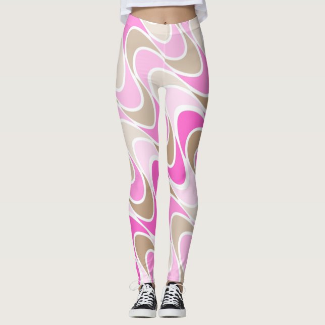 Leggings Sombras del rosa y de Brown en diseño (Anverso)