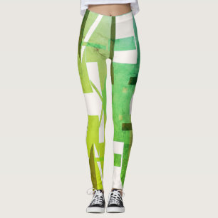 Leggings Sombras verdes en un aspecto patentado fuera de bl