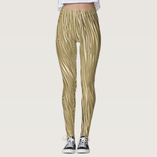 Leggings Sombreado metálico de color dorado texturado