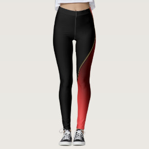 Leggings Sombreado rojo y negro adelgazante