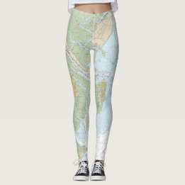 Leggings Sonido del río Savannah y el Wassaw - Gráfico náut