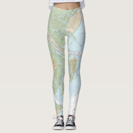 Leggings Sonido del río Savannah y el Wassaw - Gráfico náut