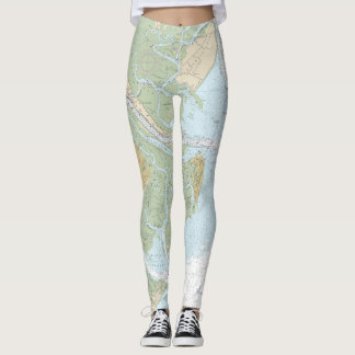 Leggings Sonido del río Savannah y el Wassaw - Gráfico náut