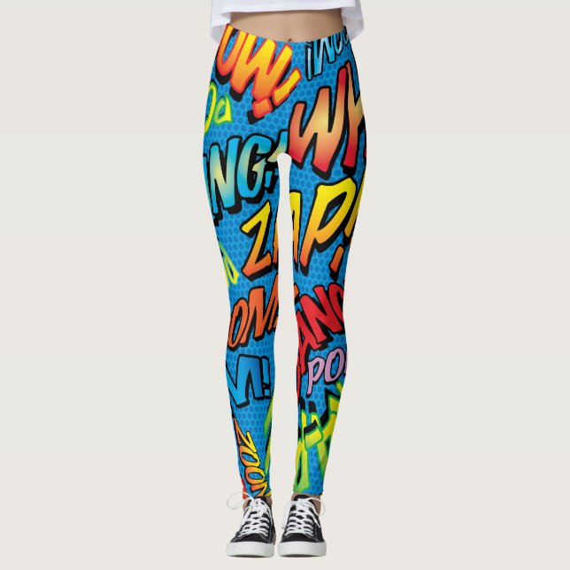 Leggings Sonidos de arte pop del libro de historietas (Anverso)