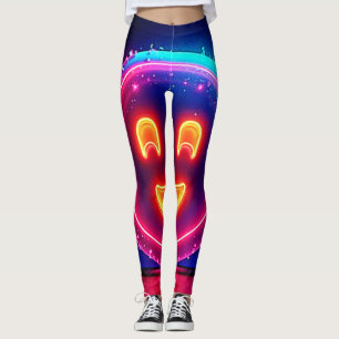 Leggings Sonrisa Neon: Diseño de brillo feliz brillante
