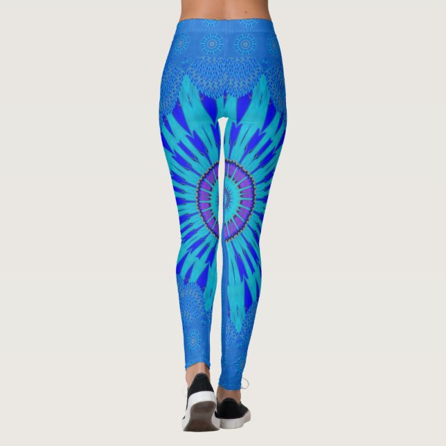Leggings Sorprendente azul asombroso femenino de fin de sem (Reverso)