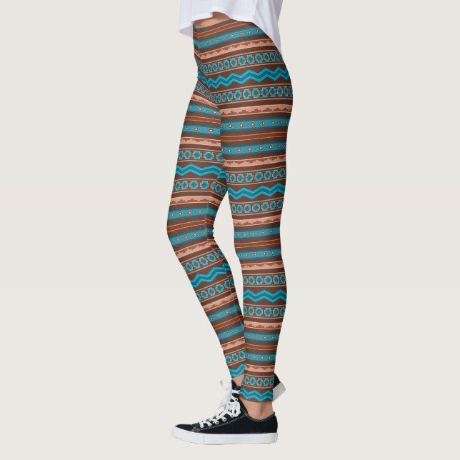 Leggings Southwest Style Geometric Cameron Gorge Design (Izquierda)