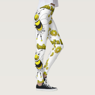 Leggings Soy la abeja reina con flores