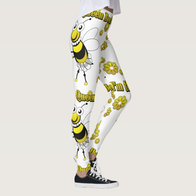 Leggings Soy la abeja reina con flores (Derecha)