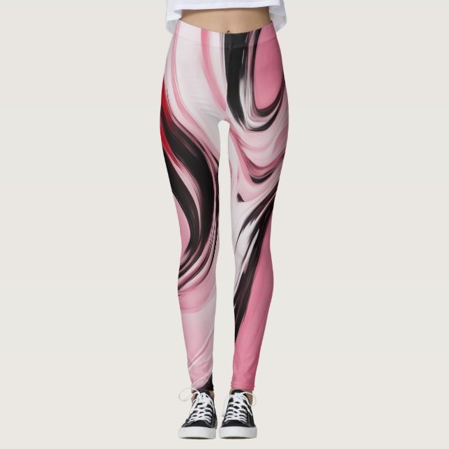 Leggings Spandex rosa abstracto de 20125 (Anverso)