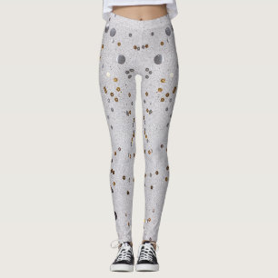 Leggings Sparkle Glam Purpurina arte de mármol femenino gri