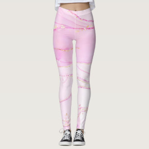 Leggings Sparkle Glam Purpurina arte de mármol femenino ros