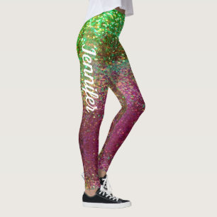 Leggings Sparkle Sparkle Scales Pink Green Jogging