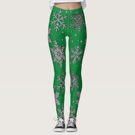 Leggings Sparkling purpurina snowflakes