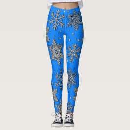 Leggings Sparkling purpurina snowflakes