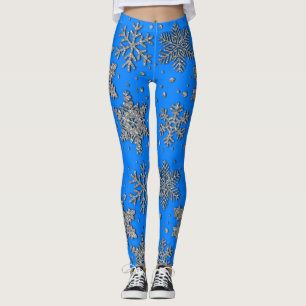 Leggings Sparkling purpurina snowflakes