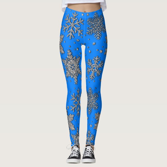 Leggings Sparkling purpurina snowflakes (Anverso)