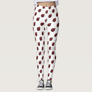 Leggings Sparkling red sparkke Patrón de parásito en blanco