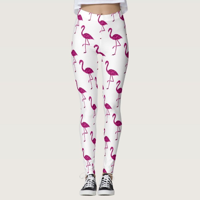 Leggings Sparkly flamingo Patrón de destellos purpurina ros (Anverso)