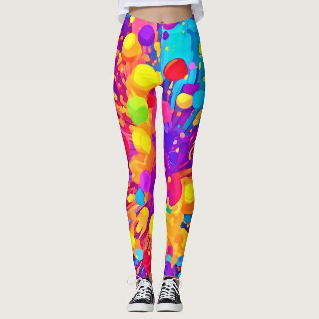 Leggings Spatter de color vibrante (Anverso)