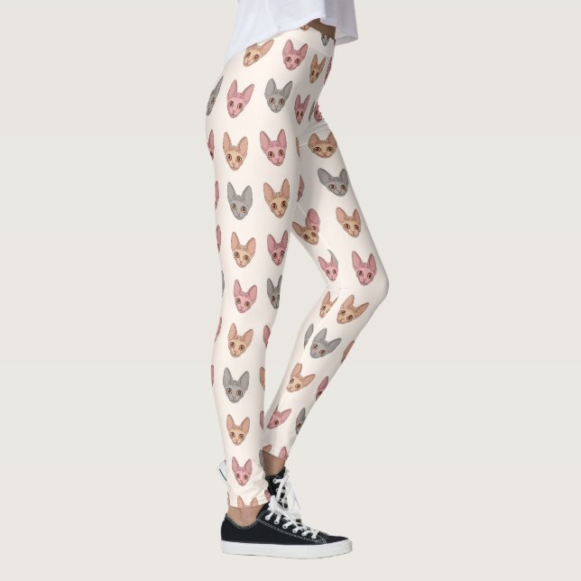 Leggings Sphynx Cat Cute Unique Pet Pattern (Derecha)