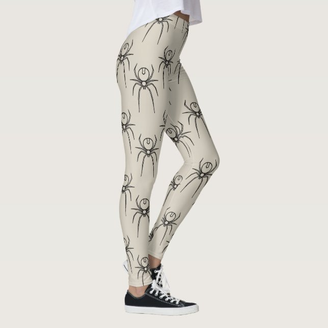 Leggings Spider - Blanco óseo y negro mural (Derecha)