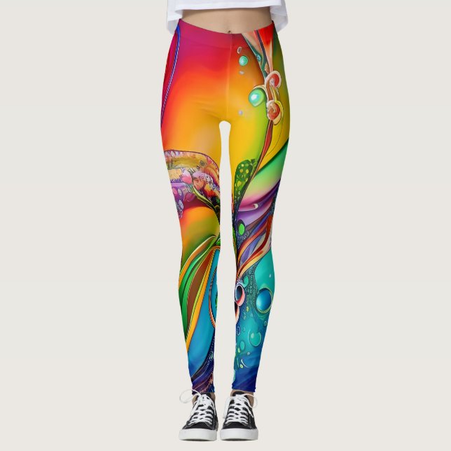 Leggings ¡Splash! Burbujas coloridas Resumen (Anverso)