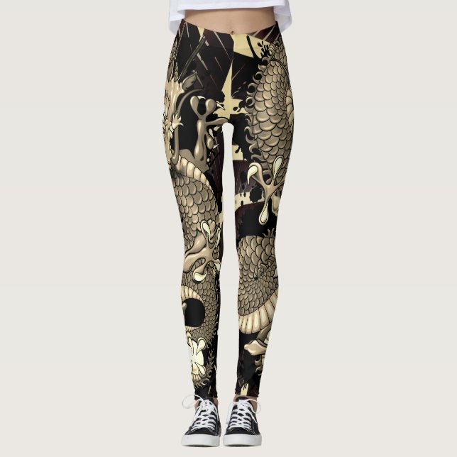 Leggings Splash Dragon Tattoo Tattooed Efecto cutáneo (Anverso)