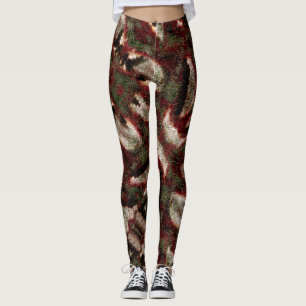 Leggings Splash textura de color marrón a musgo verde y bla