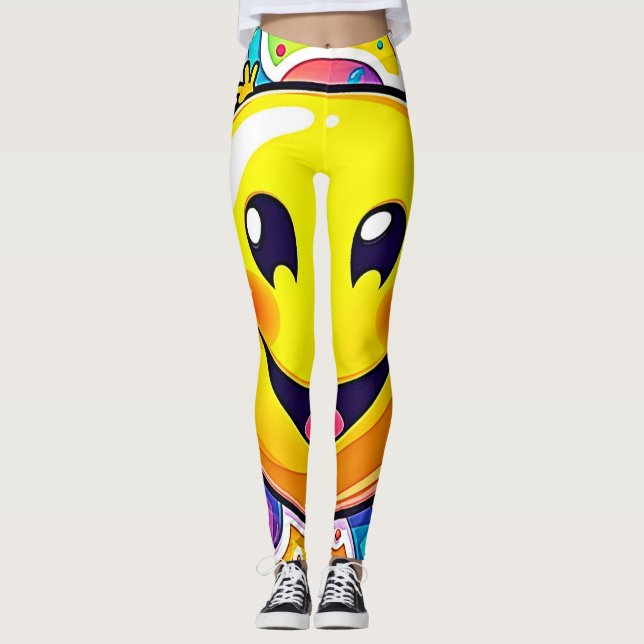 Leggings Splashy Happy Emoji Diversión (Anverso)