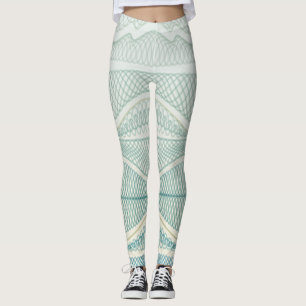Leggings Sporty Aqua White Crazy Líneas y Swirls