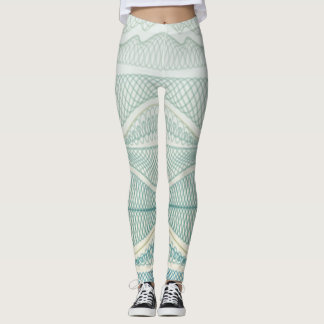 Leggings Sporty Aqua White Crazy Líneas y Swirls