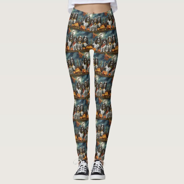 Leggings Springer Spaniel Halloween Espeluznante (Anverso)