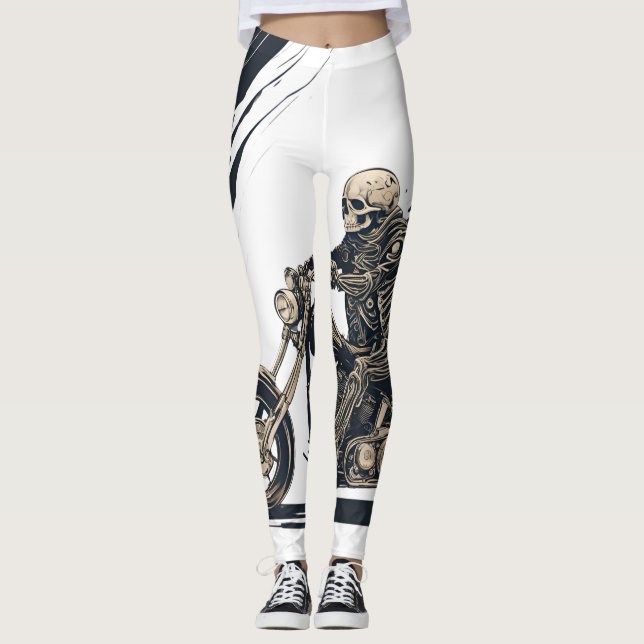 Leggings squellete en moto (Anverso)