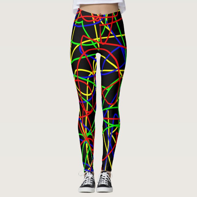 Leggings Squiggles coloridos locos (Anverso)
