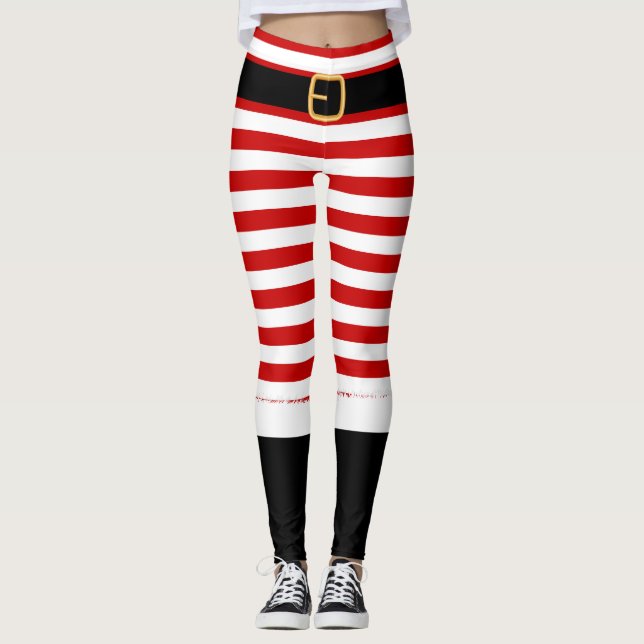 Leggings Sra. Santa Claus rojo y blanco (Anverso)