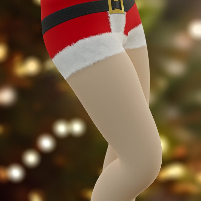 Leggings Sra. Santa Claus Shorts Divertidos Navidades (Santa hot pants! A fun and festive pair of Christmas leggings perfect for all Santa Parties)