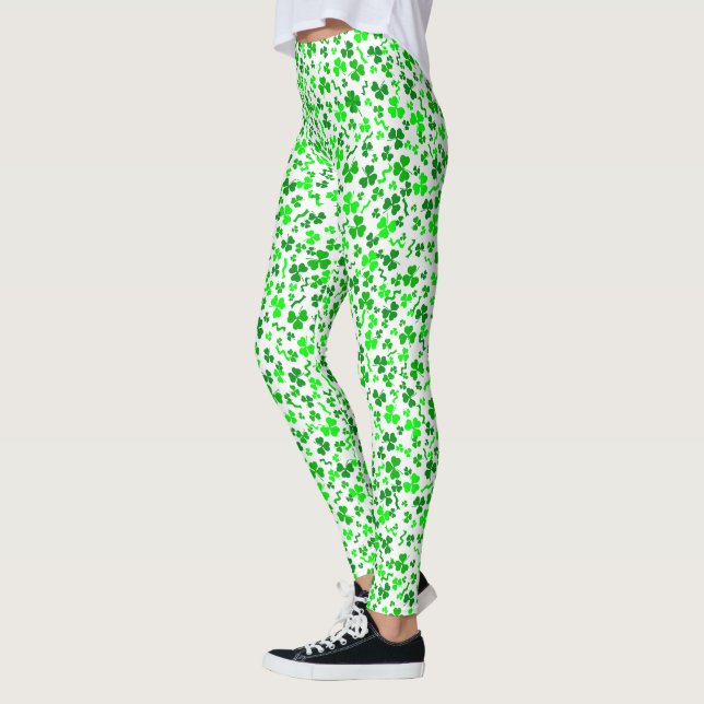 Leggings St Patrick's Day Green Shamrocks Confetti (Izquierda)