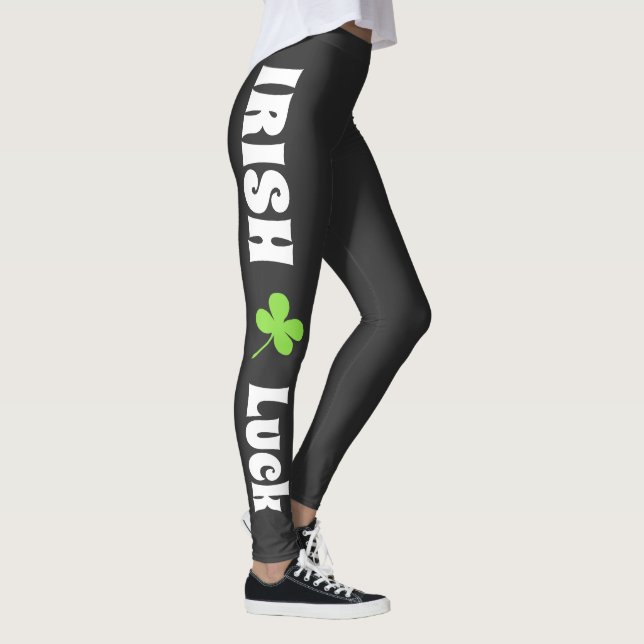 Leggings St. Patrick's Day Irish Luck Modern Black (Derecha)