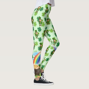 Leggings St. Patrick's Day Leprechaun Rainbow Shamrock