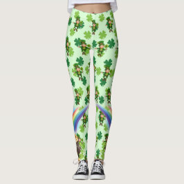 Leggings St. Patrick's Day Leprechaun Rainbow Shamrock