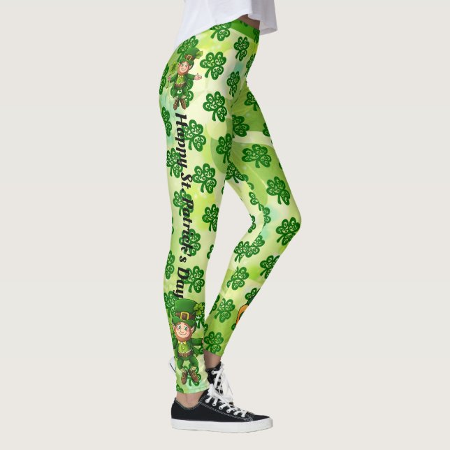 Leggings St Patrick's Day Personaliza el nombre o el saludo (Derecha)