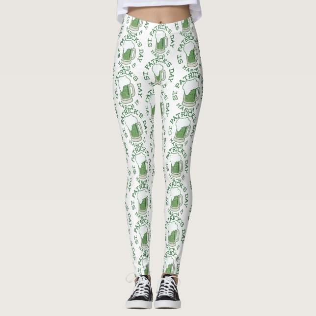 Leggings st patricks piernas de cerveza verde angustiadas (Anverso)