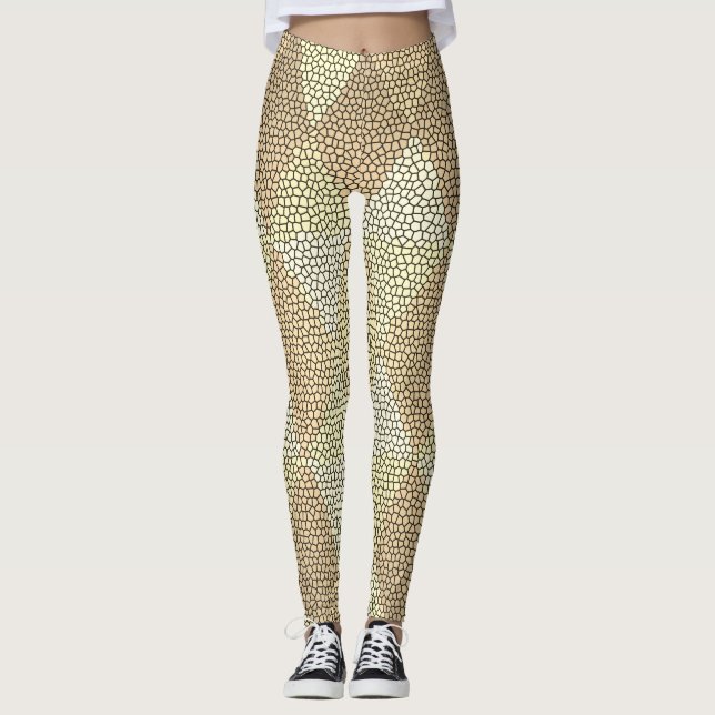 Leggings Stained Glass Gold Diamond Pattern (Anverso)