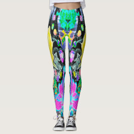 Leggings Stargazer Lily, Rosa y Collage de Hibiscus Rosa