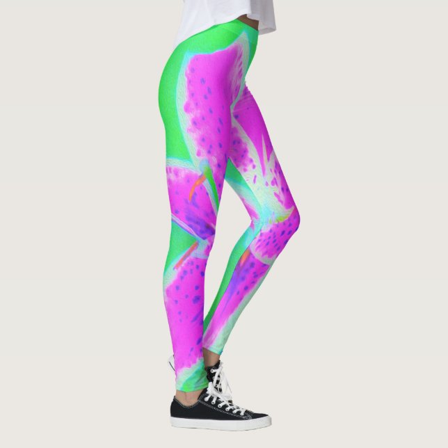 Leggings Stargazer rosa caliente Lily sobre Turquesa y Verd (Derecha)