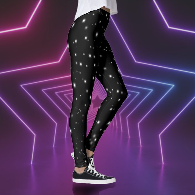 Leggings Starlight Sparkles Black and White Stars (Subido por el creador)