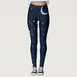 Leggings Starry Constellation Sky - Patrón nocturno celesti
