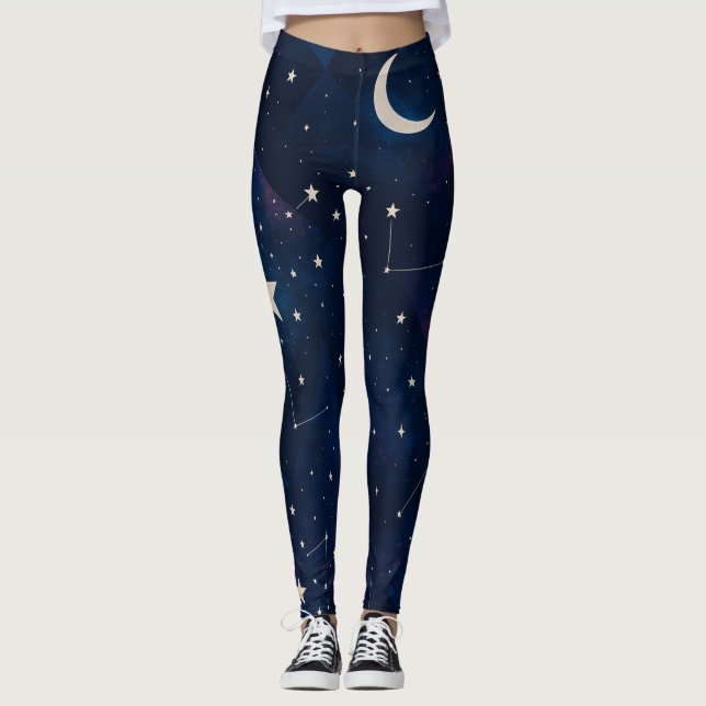 Leggings Starry Constellation Sky - Patrón nocturno celesti (Anverso)