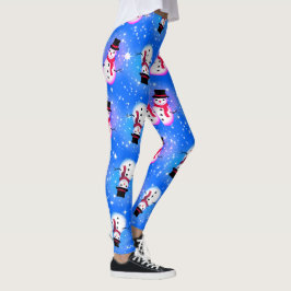 Leggings Starry Night Snowman Navidades